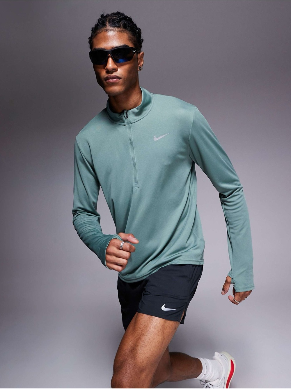 BNWT Nike Dri-Fit Pacer 1/2 Zip Long Sleeve Running Top Men's Size X-Large Green